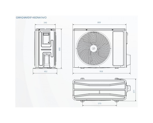 Інверторна настінна спліт-система (кондиціонер) Gree Airy GWH24AVEXF-K6DNA1A