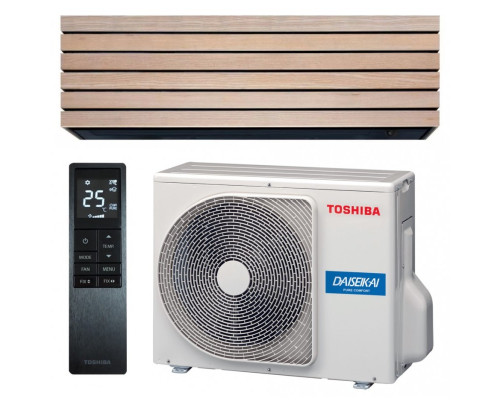 Інверторна настінна спліт-система (кондиціонер) Toshiba Daiseikai 10 Wood RAS-B13S4KVDG-E/RAS-13S4AVPG-E