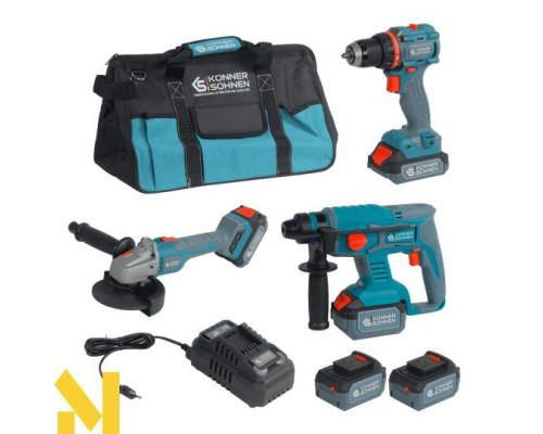 Набір інструментів акумуляторних 3в1 Konner&Sohnen KS RHAGD 20V SET 3