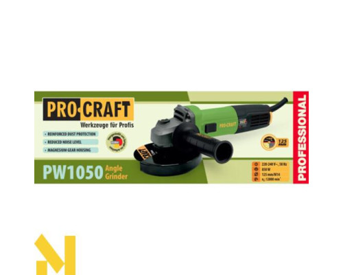 Болгарка (кутова шліфмашина) Procraft PW1050