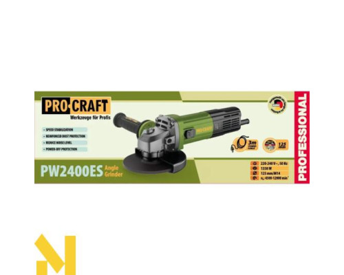 Болгарка (кутова шліфмашина) Procraft PW2400ES