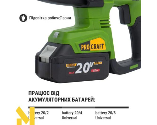 Перфоратор акумуляторний Procraft PHA40 (без АКБ та ЗП)