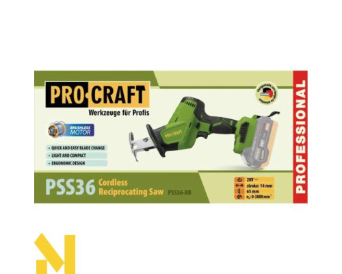 Пила шабельна Procraft PSS36 (без АКБ та ЗП)