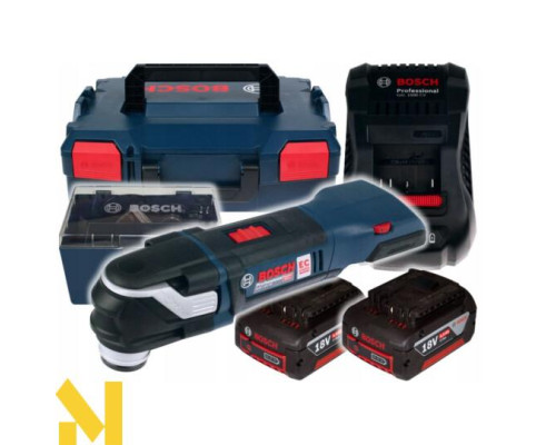 Багатофункціональний інструмент (реноватор) акумуляторний Bosch GOP 18V-28 + 2x5,0 А.г + ЗП L-BOXX