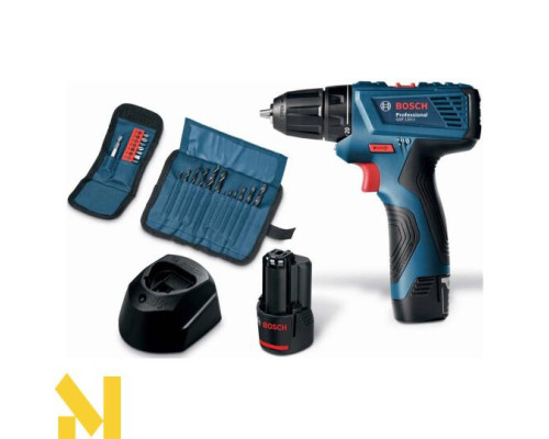 Шуруповерт Bosch GSR 120-Li + набір оснастки