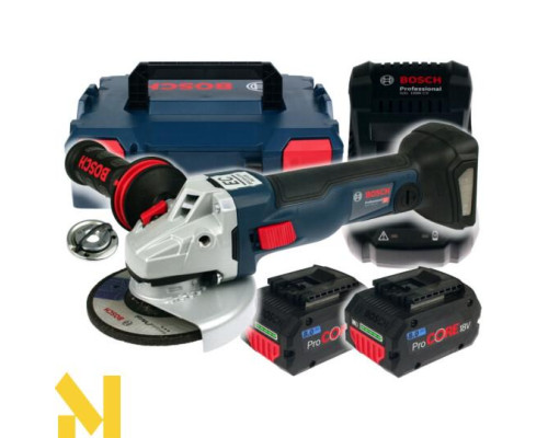 Болгарка (кутова шліфмашина) акумуляторна Bosch GWS 18V-10 C, 2 АКБ 8 Ah + ЗП + L-BOXX
