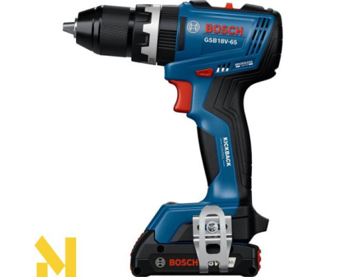 Дриль-шуруповерт акумуляторний Bosch Professional GSB 18V-65 (2 АКБ та ЗП)