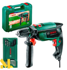 Дриль ударний Bosch UniversalImpact 700 + Набір біт та свердел X-line 15 шт