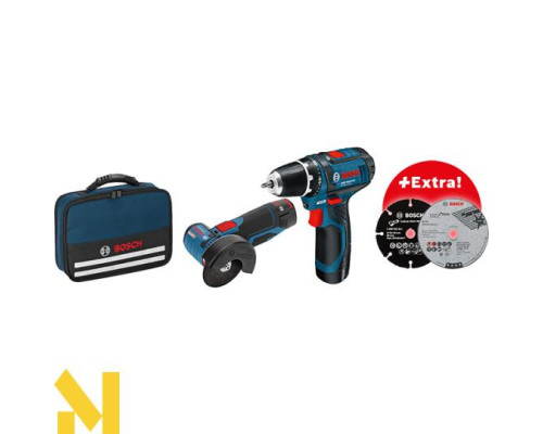 Набір з 2 інструментів Bosch GWS 12V-76 + GSR 12V-15 Professional