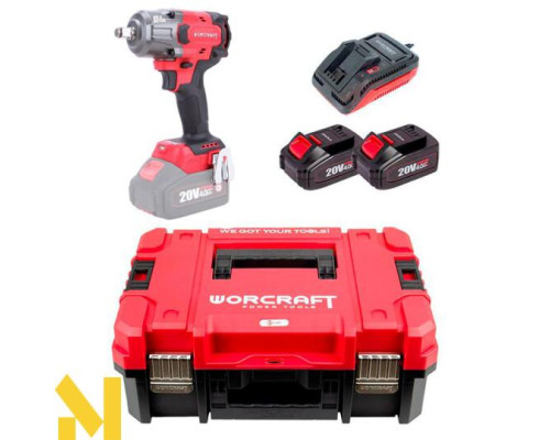 Гайковерт акумуляторний Worcraft CIW-S20LiB-850 + 2 АКБ CLB-20V-4.0H + ЗП CLC-20V-2.4HB + Кейс XCUBE006