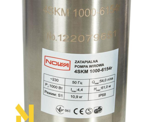 Насос занурювальний свердловинний вихровий NOWA 4SKM 1000-6154r