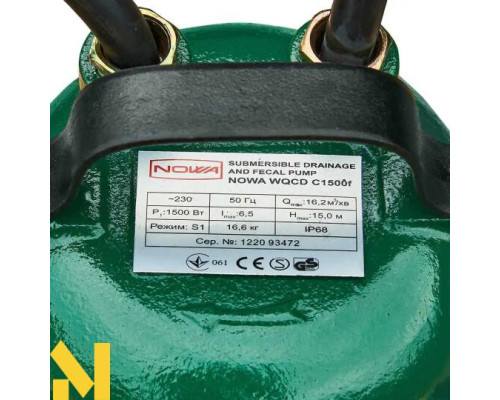 Насос занурювальний дренажно-фекальний NOWA WQCD C1500f
