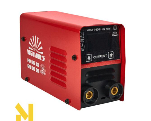 Комплект Зварювальний інвертор Vitals MMA-1400 LCD mini + Маска Vitals 1500 (1+1)