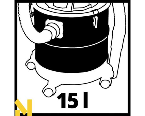 Пилосос для збору золи акумуляторний Einhell TE-AV 18/15 Li C - Solo (без АКБ та ЗП)