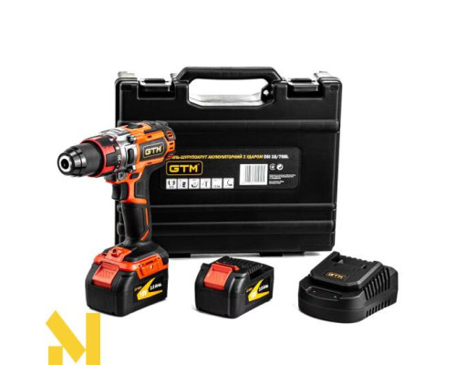 Дриль-шурупокрут акумуляторний ударний GTM DSI18/75BL