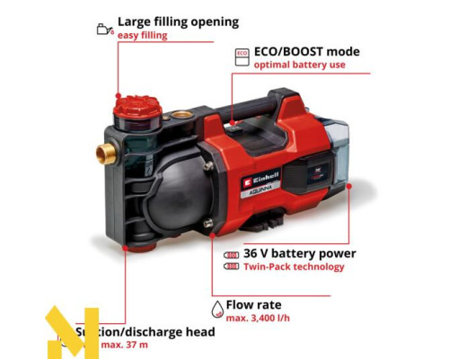 Насос садовий акумуляторний Einhell AQUINNA 36/34 (без АКБ та ЗП)