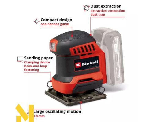 Шліфувальна ексцентрикова акумуляторна Einhell TE-OS 18/113 LI — SOLO (без АКБ та ЗП)