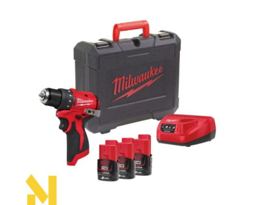Дриль-шуруповерт акумуляторний MILWAUKEE M12 BLDDRC-203C