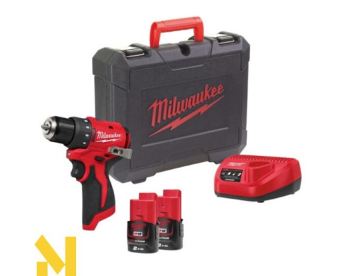 Дриль-шуруповерт акумуляторний MILWAUKEE M12 BLDDRC-202C