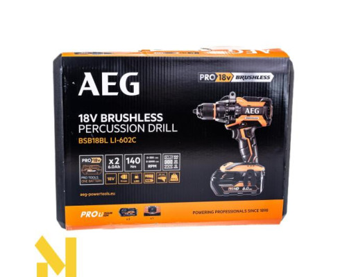 Дриль-шуруповерт аккумуляторний ударний AEG BSB18BLLI-602C