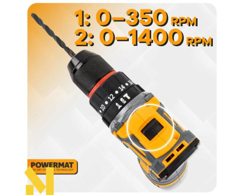 Шуруповерт акумуляторний Powermat PM-WA-16.8V-1.5M