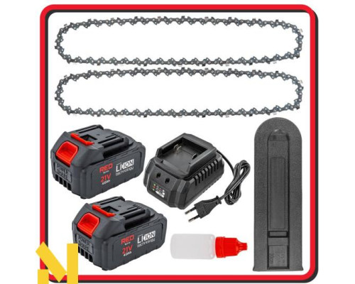 Пила ланцюгова акумуляторна RED TECHNIC RTPAK0124