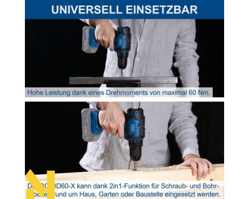 Дриль-шуруповерт ударний акумуляторний Scheppach BC-DD60-X (без АКБ та ЗП)