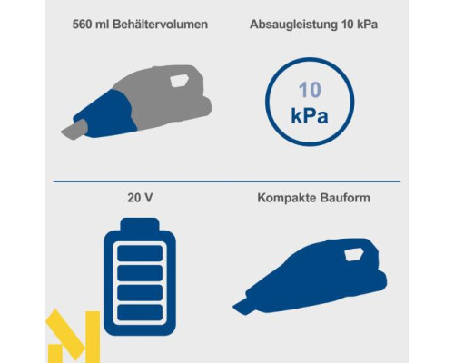 Пилосос ручний акумуляторний Scheppach C-HVC150-X (без АКБ та ЗП)