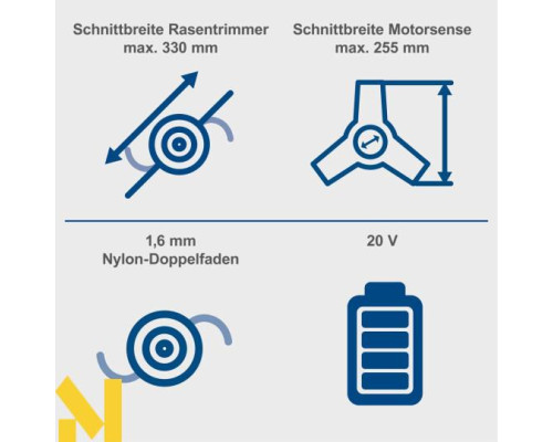 Тример акумуляторний Scheppach BC-BCH330 (без АКБ та ЗП)