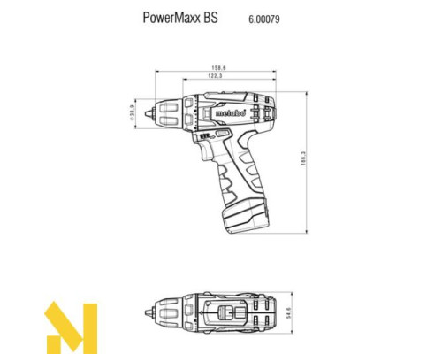 Дриль-шуруповерт акумуляторний Metabo PowerMaxx BS (600079500)