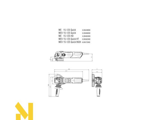 Болгарка (кутова шліфмашина) Metabo WEV 15-125 QUICK