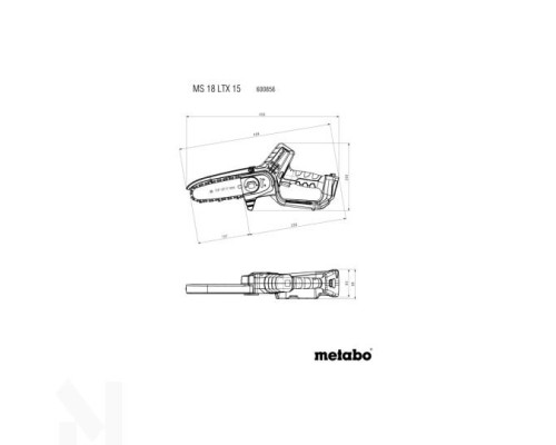 Міні-пила акумуляторна Metabo MS 18 LTX 15 (без АКБ та ЗП)