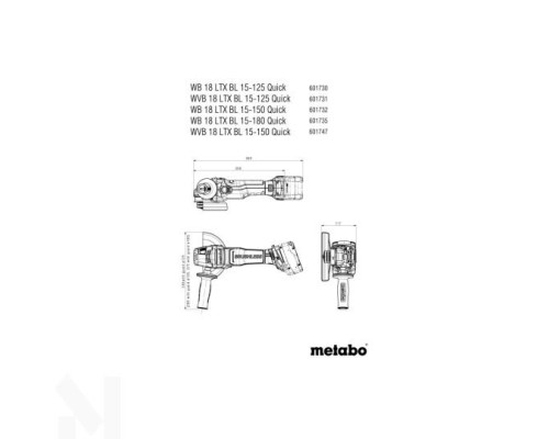 Болгарка (кутова шліфмашина) акумуляторна Metabo WB 18 LTX BL 15-125 QUICK