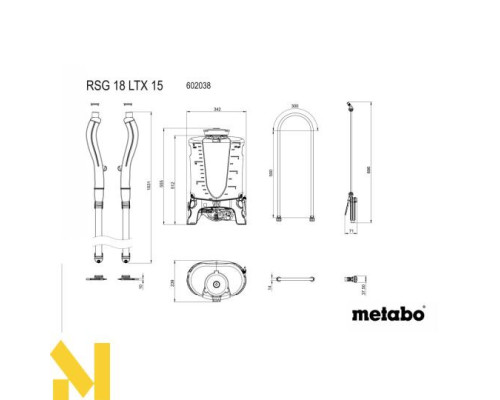 Обприскувач акумуляторний ранцевий Metabo RSG 18 LTX 15 (без АКБ та ЗП)