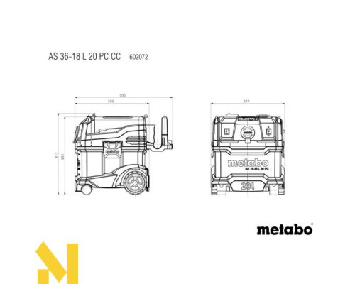 Пилосос акумуляторний Metabo AS 36-18 L 20 PC-CC (без АКБ та ЗП)