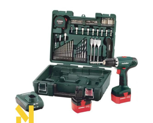 Акумуляторний шуруповерт Metabo BS 12 NiCd Set з набором оснащення