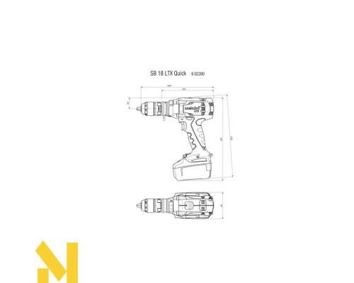 Дриль-шуруповерт ударний акумуляторний Metabo SB 18 LTX Quick (каркас, MetaLoc) (602200840)