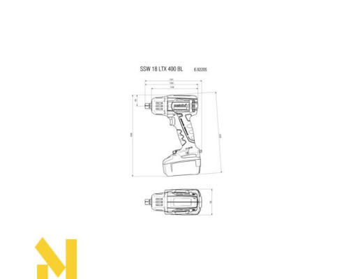 Гайковерт акумуляторний Metabo SSW 18 LTX 400 BL (602205660)