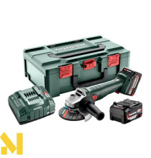 Болгарка (кутова шліфмашина) акумуляторна Metabo W 18 L 9-125 + 2x4,0 Аг MetaBox