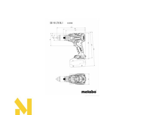 Дриль ударний акумуляторний Metabo SB 18 LTX BL I (2x4.0 Ah, metaBOX, ASC55)
