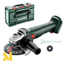 Болгарка (кутова шліфмашина) акумуляторна Metabo W 18 7-125 (без АКБ та ЗП + MetaBox)