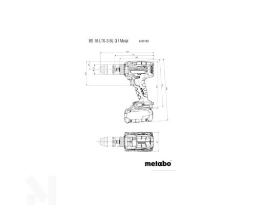 Шуруповерт акумуляторний Metabo BS 18 LTX-3 BL Q I Metal (без АКБ та ЗП) + MetaBox