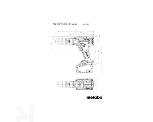 Шуруповерт ударний акумуляторний Metabo SB 18 LTX-3 BL Q I Metal (без АКБ та ЗП) + MetaBox