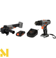 Набір інструментів акумуляторних STHOR 78097  Болгарка (кутова шліфмашина) + шуруповерт акумуляторні