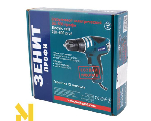 Шуруповерт мережевий ЗЕНІТ ЗШ-500 профі