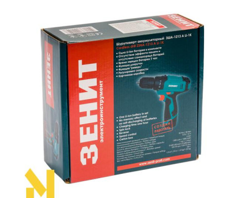 Шуруповерт акумуляторний ЗЕНІТ ЗША-1213 А Li-1К