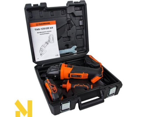 Болгарка (кутова шліфмашина) акумуляторна Tekhmann TAG-125/i20 kit