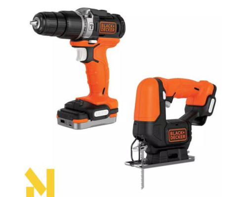 Набір інструментів акумуляторних BLACK&DECKER BDCK122S1S (BDCHD12S1 + BDCJS12N)