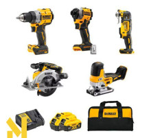 Набір інструментів акумуляторних DeWALT DCK502P3 (DCD800 + DCF850 + DCS565 + DCS335 + DCS355)