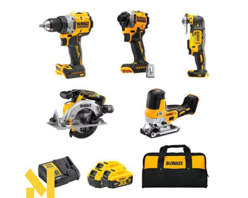 Набір інструментів акумуляторних DeWALT DCK502P3 (DCD800 + DCF850 + DCS565 + DCS335 + DCS355)